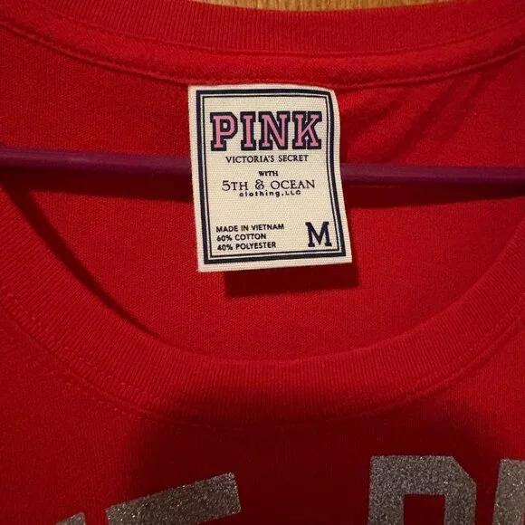 Sparkly Love Pink Red and White Wisconsin Badgers Shirt - Picture 2 of 3